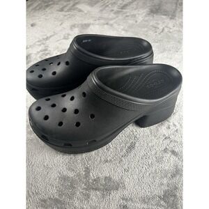 Crocs Siren Clog Black Unisex High Heel Platform Womens 14 Men 12